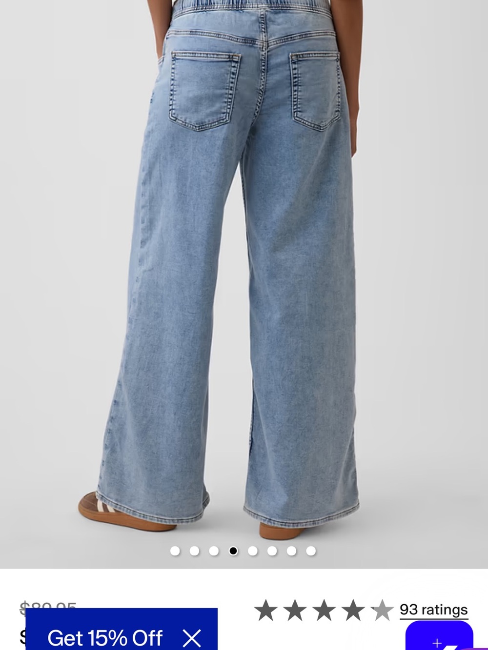 GAP Mid Rise Knit Easy Baggy Jeans large tall - Picture 3 of 10